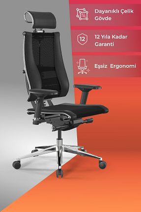 صندلی مطالعه مشکی Yukarı-Aşağı Hareketli METTA - کد 890220848