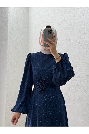 لباس مجلسی حجاب سرمه ای زنانه یقه ایستاده MİHRA STORE - کد 941053583