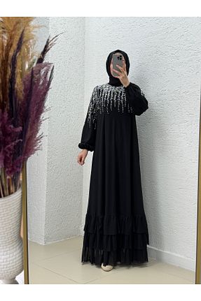 لباس مجلسی حجاب مشکی زنانه یقه ایستاده MİHRA STORE - کد 941054245