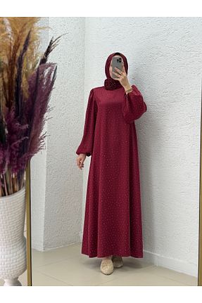 لباس مجلسی حجاب قرمز زنانه یقه ایستاده MİHRA STORE - کد 941054383