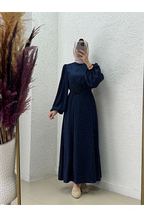 لباس مجلسی حجاب سرمه ای زنانه یقه ایستاده MİHRA STORE - کد 941053583
