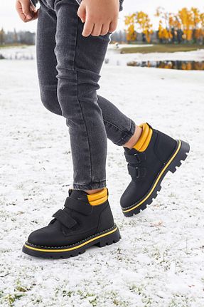 بوت / نیم بوت مشکی مردانه چرم مصنوعی Kiko Kids - کد 768955553