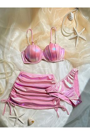 ست بیکینی صورتی زنانه پلی استر LORE MİEL - کد 937795326