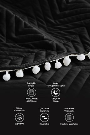 روتختی تکنفره مشکی پنبه ای Evlen Home Collection - کد 94475579