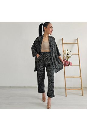 ست بالاتنه و پائین تنه مشکی زنانه بافتنی Altı Üstü Butik - کد 867026135