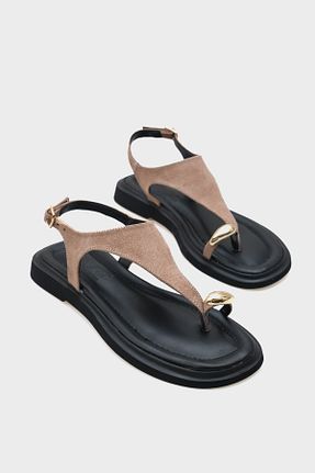 صندل بژ زنانه پاشنه تخت Capone Outfitters - کد 941346452