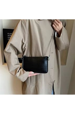 کیف دوشی مشکی زنانه چرم مصنوعی vagues - کد 855440612