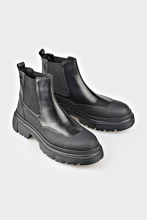 بوت / نیم بوت مشکی مردانه چرم خالص Elle - کد 867064698