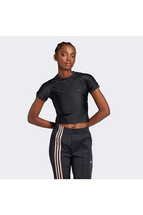 تیشرت مشکی زنانه اسلیم فیت adidas - کد 893280778