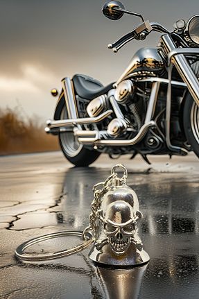 جاکلیدی موتور سیکلت طوسی Shiney Aksesuar - کد 905026659