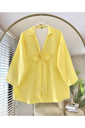 تونیک حجاب زرد زنانه پنبه ای Nergis Neva Butik - کد 947648322