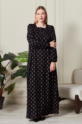 لباس سایز بزرگ مشکی زنانه پلی ویسکون Ferace - کد 947403895