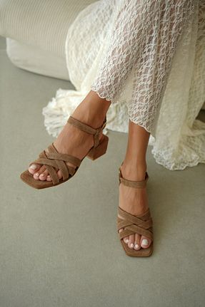 کفش مجلسی بژ زنانه چرم خالص selinshoes - کد 947501415