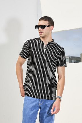 پولوشرت مشکی مردانه پنبه ای DAMGA JEANS - کد 947634277