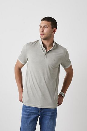 پولوشرت طوسی مردانه کتان DAMGA JEANS - کد 947646699
