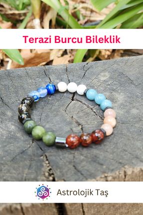 دستبند جواهر رنگی زنانه سنگ طبیعی Astrolojik Doğal Taş - کد 947642999