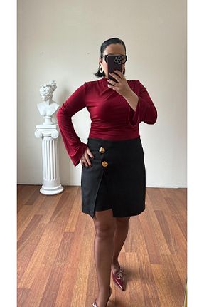 دامن سایز بزرگ رنگی زنانه پلی استر Vio Moda Büyük Beden - کد 947635249