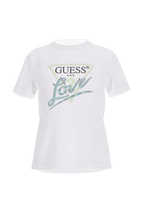 تیشرت سفید زنانه رگولار Guess - کد 921222476