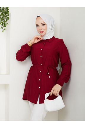 پیراهن حجاب زرشکی زنانه رگولار Gc.Butiq - کد 947662802