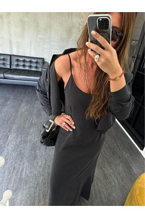 لباس طوسی زنانه بافتنی TB Butik - کد 947694657