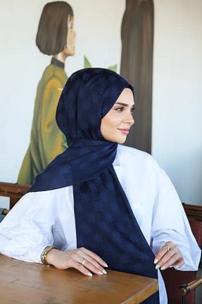 شال سرمه ای زنانه پنبه پلی استر Armine - کد 947772386