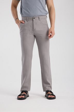 شلوار طوسی مردانه کتان muzzo jeans - کد 947997630