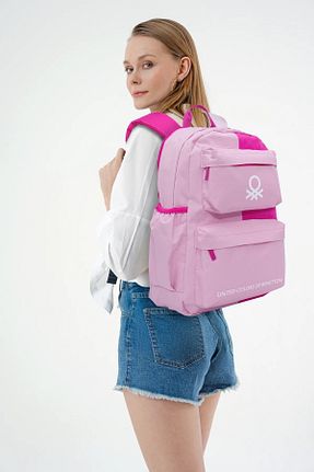 کیف مدرسه صورتی زنانه پارچه ای United Colors of Benetton - کد 948008513