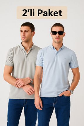 پولوشرت رنگی مردانه کتان DAMGA JEANS - کد 948008549