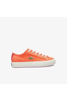 کفش اسنیکر نارنجی زنانه بند دار Lacoste - کد 947994753