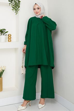 ست بالاتنه و پائین تنه حجاب سبز زنانه رگولار Bestenur - کد 948005165