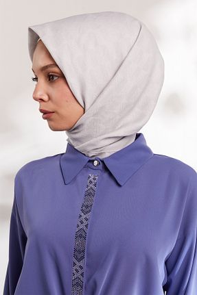 روسری طوسی پلی استر Setrms - کد 948041777