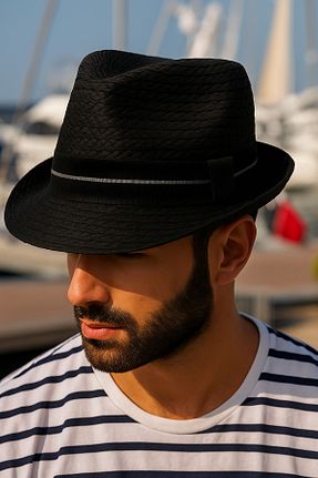 کلاه مشکی زنانه حصیر LAGRANZE - کد 948060410
