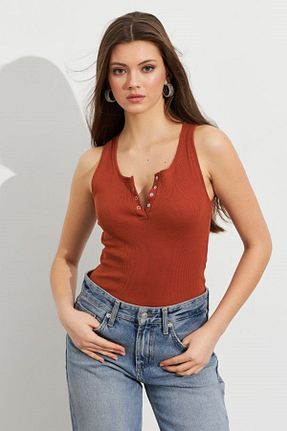 بلوز قهوه ای زنانه ساده MAMAYAGA - کد 948156581