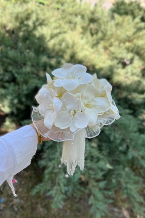 گل خشک و مصنوعی سفید Luxe Floral Bouquet - کد 948148304