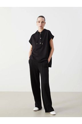 پائین تنه گرمکن اسپرت مشکی زنانه پاچه گشاد LC Waikiki - کد 948474220