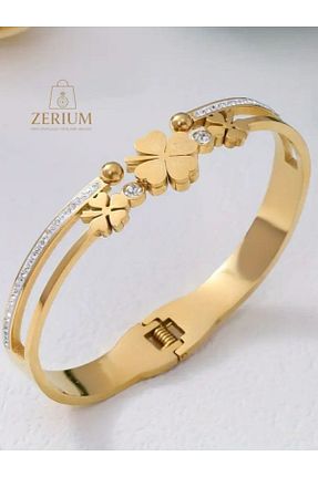 دستبند استیل (فولاد) طلائی زنانه استیل (فولاد) ZERİUM - کد 948216369