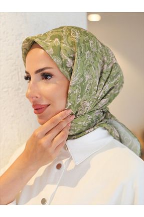روسری سبز پنبه پلی استر efdal şal eşarp - کد 948390378