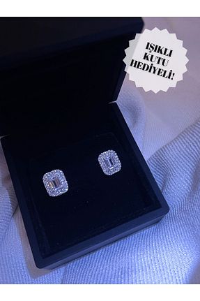 گوشواره نقره طوسی زنانه 925 عیار Siminkari - کد 948407921