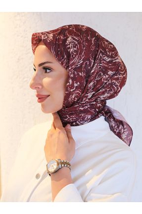 روسری زرشکی پنبه پلی استر efdal şal eşarp - کد 948390031