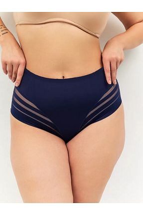 شورت سایز بزرگ سرمه ای زنانه فاق نرمال MİSTİRİK - کد 948720320