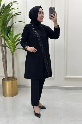 تونیک حجاب مشکی زنانه پنبه پلی استر Qetenn - کد 948744232