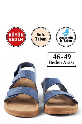 صندل سرمه ای مردانه پاشنه تخت FLY SOFT - کد 948428451