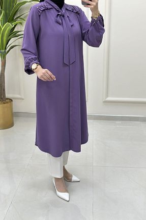 تونیک حجاب بنفش زنانه پنبه پلی استر Alesya - کد 948745004