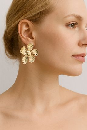 گوشواره استیل (فولاد) زرد زنانه استیل (فولاد) AURRARİ - کد 948505438