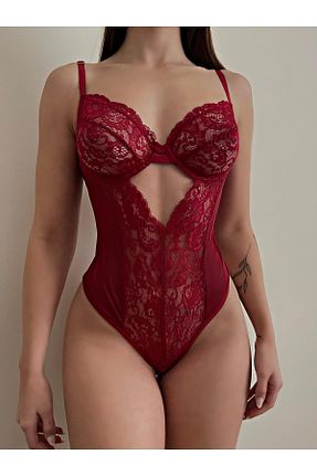 بادی زرشکی زنانه بند دار İNKO İÇ GİYİM - کد 948771535