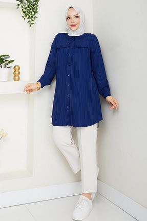 پیراهن حجاب سرمه ای زنانه رگولار Pamuk Butik - کد 948521256