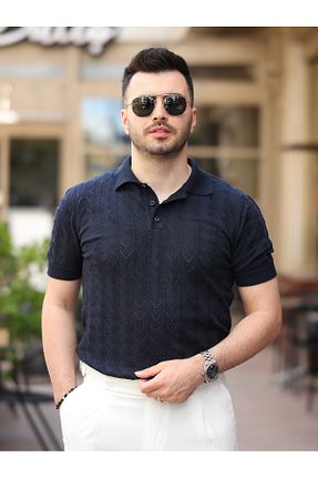 تیشرت سرمه ای مردانه یقه پولو LUMAST - کد 948535206