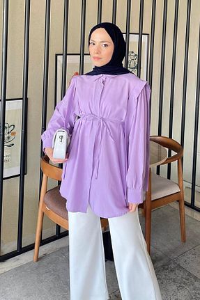 پیراهن حجاب بنفش زنانه اورسایز lamelif - کد 948749819