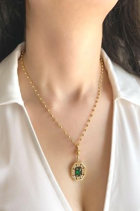 گردنبند استیل ( فولاد ) طلائی زنانه استیل (فولاد) DEMOKAN - کد 949048677