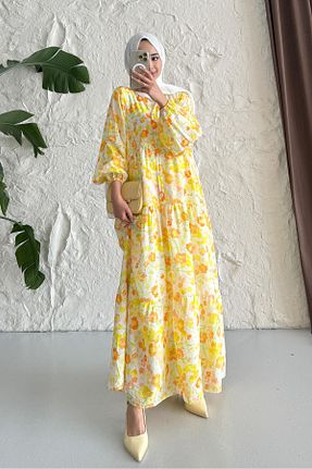 لباس حجاب زرد زنانه اورسایز feiruz - کد 949059743